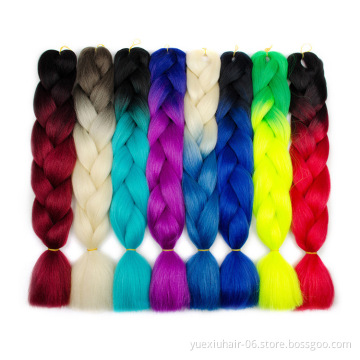 24 Inch Synthetic Hair Yaki Ombre Braiding Pre Stretched Expression Jumbo Braid Crochet Braids Hair